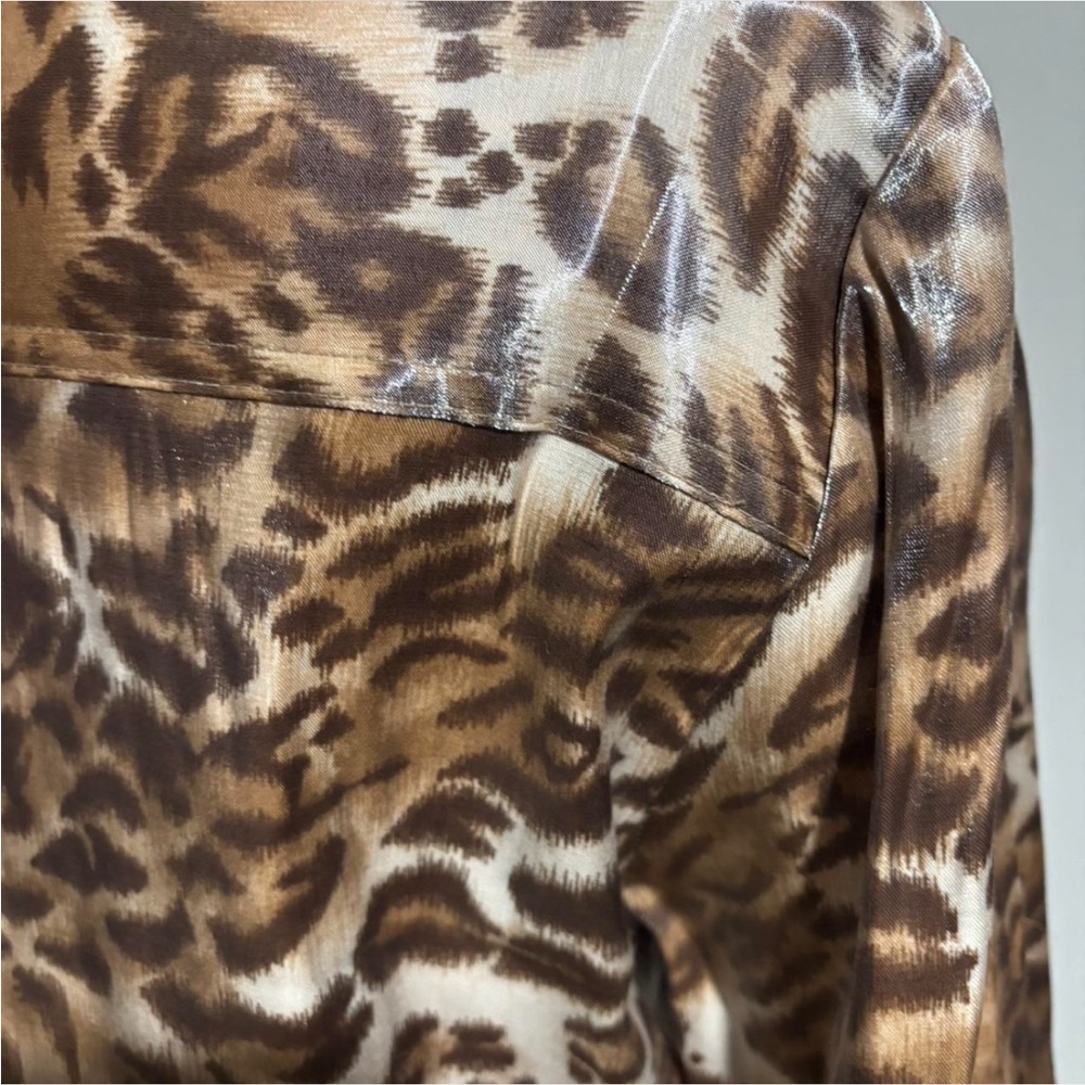 Ruby Rd. Sheen Animal Print Button Up - Picture 4 of 6